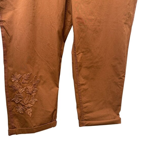Style & Co. Embroidered Cropped Pants XXL Comfort Waist Pull On Ankle Capris - Picture 10 of 13
